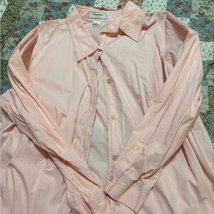 Pink button down shirt
